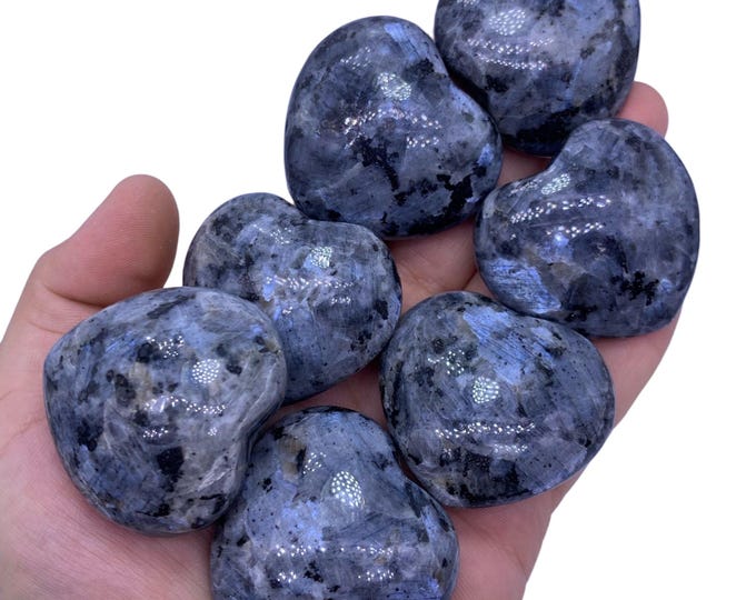 Great Quality Blue Color Larvikite Heart - Larvikite Heart -  Larvikite Stone - Blue  Larvikite Heart stone - Blue Larvikite Heart