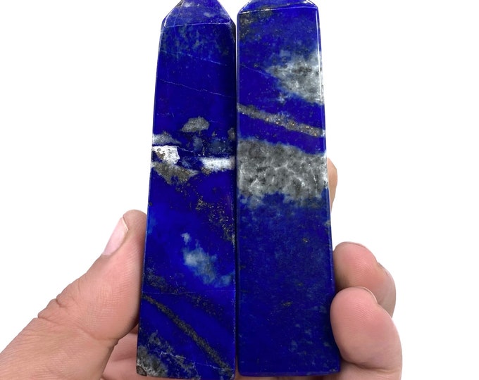 235 Grams Beautiful Blue Lapis Lazuli Towers - Lapis Lazuli Obelisks 2 Pcs