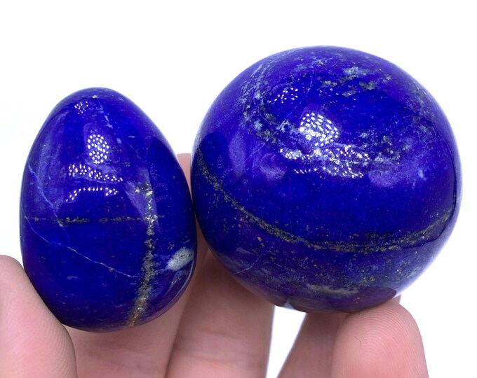 2 Pieces A+++ Top Quality  Lapis Lazuli Ball - Egg- Lapis Sphere - Lapis Egg - Healing Stone - Egg -Sphere - Lapis Lazuli Stone 235g