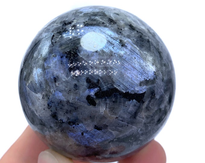 345 Grams Great Quality Larvikite Bluish Grey Sphere, Larvikite Sphere, Larvikite Crystal Sphere, Larvikite Crystal Ball, Larvikite Ball
