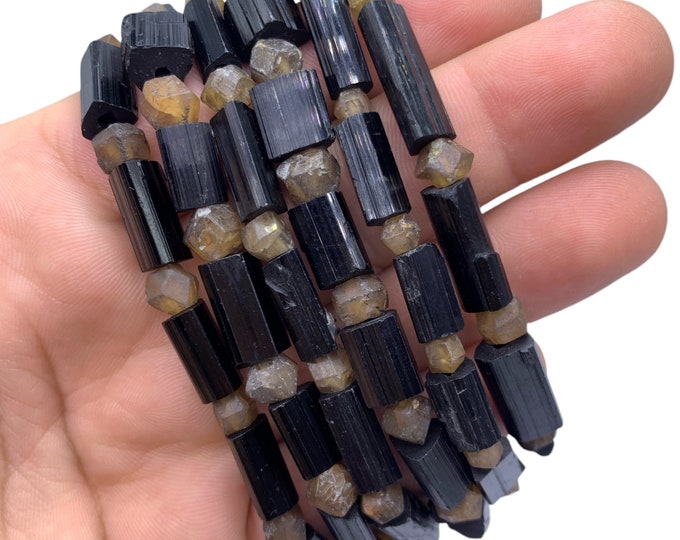 Beautiful Black Tourmaline Bracelets - Tourmaline And Garnet Bracelet - Black Tourmaline - Tourmaline - Garnet  Bracelets - Bracelets