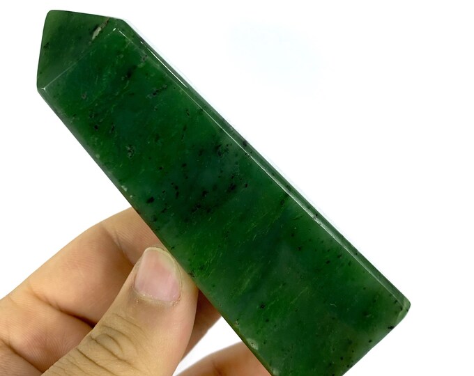 Top Quality Nephrite Jade Tower, Nephrite Jade, Nephrite Jade Obelisk, Nephrite Jade Stone, Jade Obelisk, Jade Tower, Green Nephrite Jade