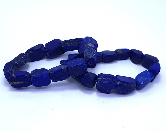 2 Pcs Lapis Lazuli Tumbled Beads Bracelets - Lapis Tumbled Bracelet - Lapis Bracelet - Lapis Tumbles Bracelet - Lapis Blue Bracelet - Lapis