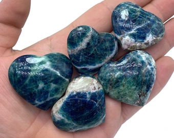 Fluorescent Blue Sodalite Hearts - Sodalite Hearts - Fluorescent Sodalite Hearts - Sodalite Stone Hearts - Blue Sodalite Stone Heart