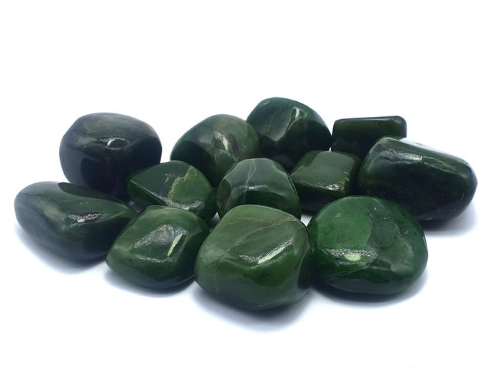410 Grams Green Color Beautiful Nephrite Jade Tumbles