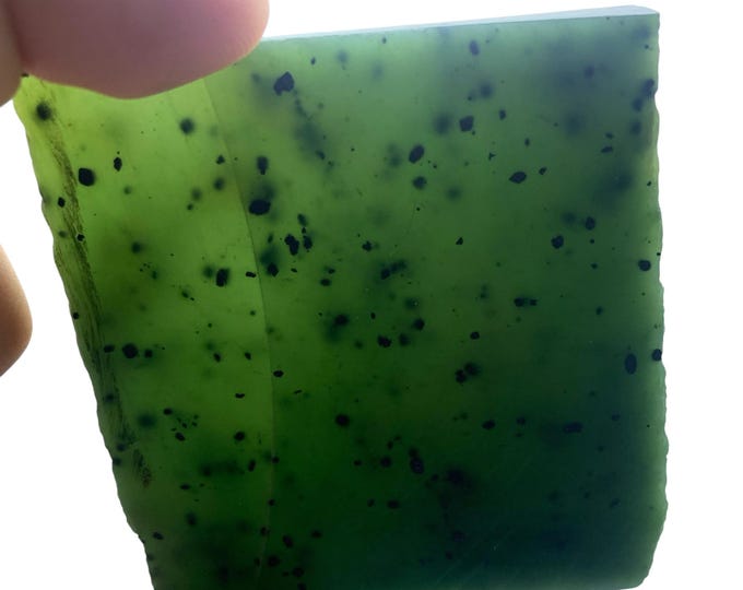 Beautiful Green Nephrite Jade Tile, Nephrite Jade Tile, Jade Tile, Nephrite Tile, Nephrite Jade Tile, Nephrite Jade Slice