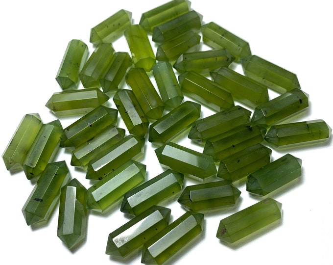 Best Quality Green Transparent Serpentine Double Terminated Crystals, Serpentine Green Crystals, Serpentine Crystals, Green Serpentine Stone