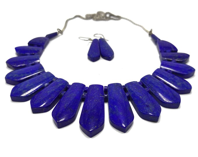 Lapis Lazuli Necklace And Earrings Set -  Lapis Necklace -  Lapis Earrings -  Lapis Necklace Set -  Lapis Lazuli Jewelry -  Lapis Gemstone