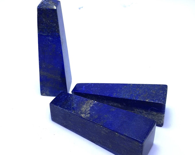 630 Grams Amazing Quality Blue Lapis Lazuli Tower - Obelisk Lapis Tower - Lapis Lazuli Obelisks - Lapis Crystals 3 Pcs