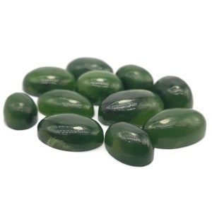 11 Pcs Green Nephrite Jade Cabs -  Nephrite Jade Cabochons -  Nephrite Cabochons -  Nephrite Crystals -  Healing Jade -  Green Jade,43 Grams
