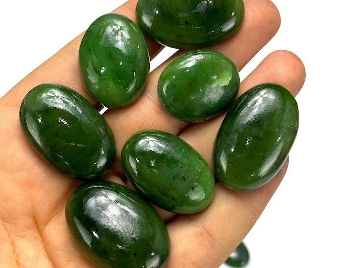 Green Nephrite Jade Cabs -Nephrite Jade Cabochons -Nephrite Cabochons -Nephrite Crystals -Healing Jade -Green Jade,Green Nephrite,15 Pieces