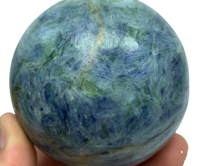 Blue Kyanite Sphere: Polished Crystal Ball (75mm, 770g)