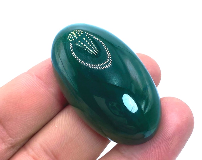 28 Grams Beautiful Green Nephrite Jade Ovel Cabochon