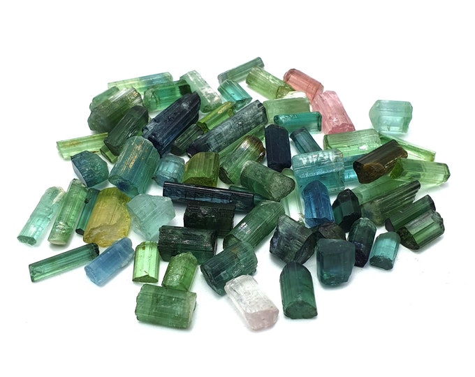 Beautiful Lustrous Mix Color Tourmaline Crystals 27 Grams