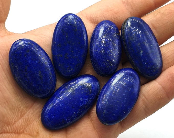 Beautiful Quality Lapis Lazuli Blue Clour Oval Cabochons 86 Grams
