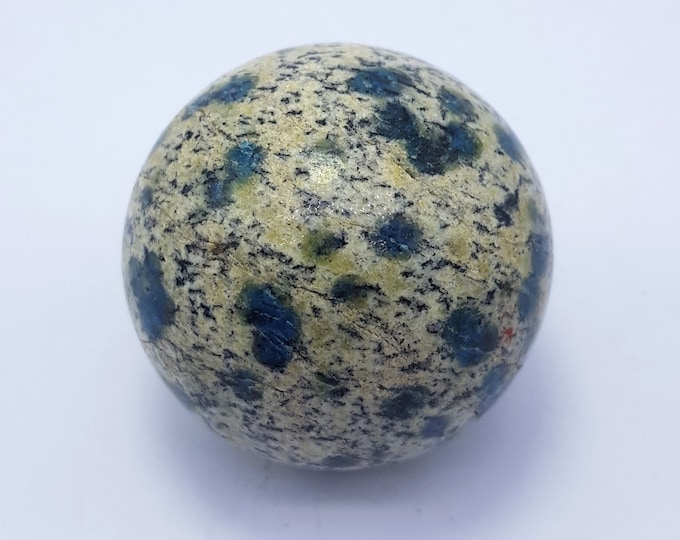 Amazing Quality White With Blue Dots K2 Jasper Azurite In Granite Sphere - K2 Ball - White With Blue Dots Sphere - Ball 1 Piece  194 Grams