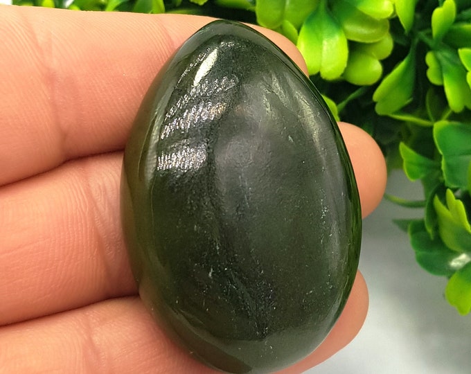 40 Grams Beautiful Green Nephrite Jade Ovel Cabochon - Nephrite Jade Crystal - Jade Cabochon - Nephrite Jade