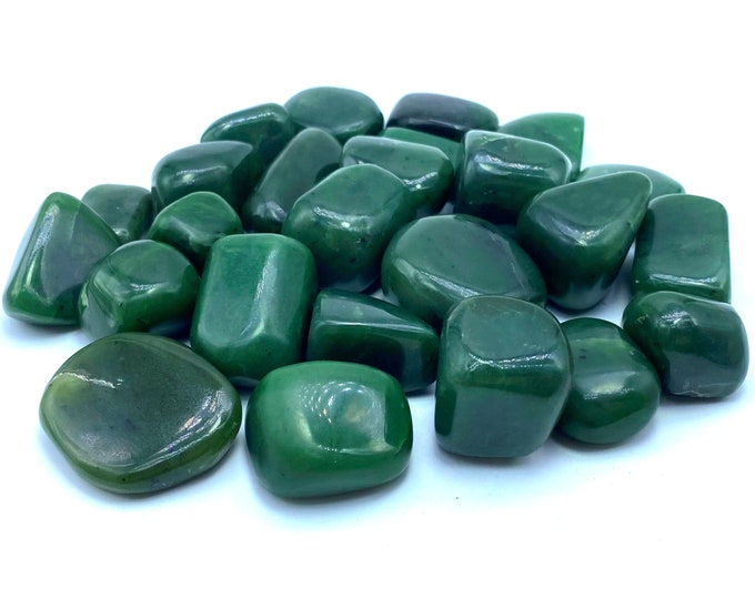 Nephrite Jade - Nephrite Jade Tumbles - Nephrite Stone - Green Nephrite - Green Nephrite Tumbles 680 Grams