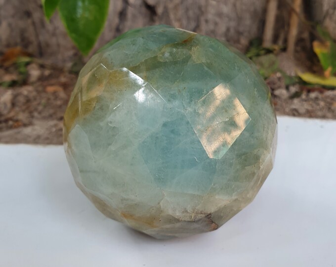 685 Grams Gorgeous Faceted Aquamarine Sphere - Ball From Afghanistan