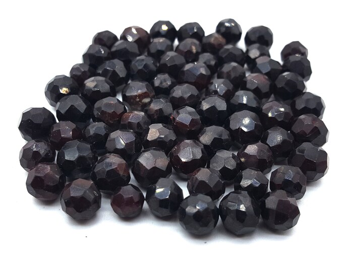 110g Lustrous Faceted Almandine Garnet Beads - Faceted Garnet Beads - Lustrous Garnet Beads - Almandine Garnet Beads - Garnet Stone Beads