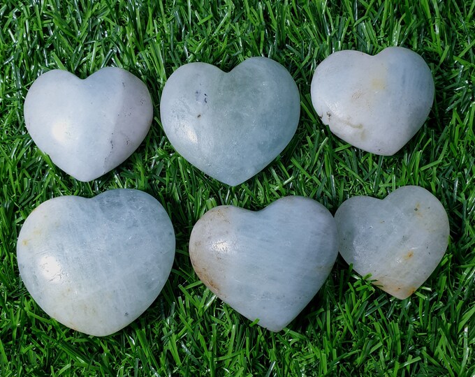 250 Grams Beautiful Sky Color Blue Aquamarine Hearts