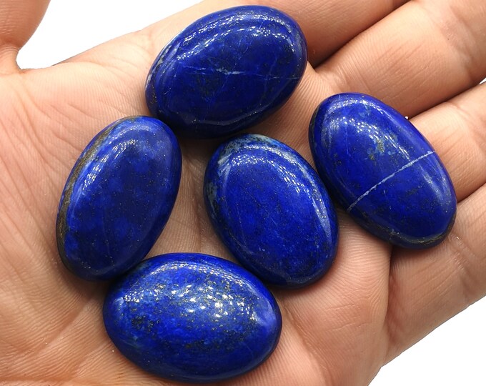 62 Grams Blue Lapis Lazuli Beautiful Quality Oval Cabochons