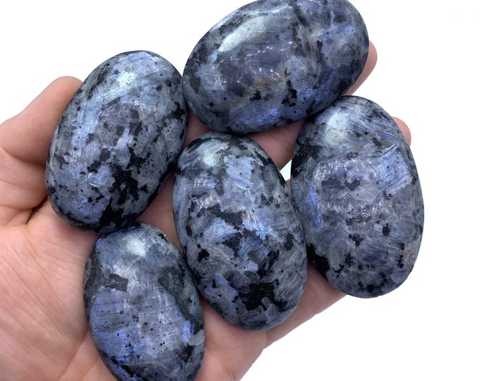 Great Quality Larvikite Palm - Massage -  Larvikite Palm -  Larvikite Stone - Blue  Larvikite Palm - Massage