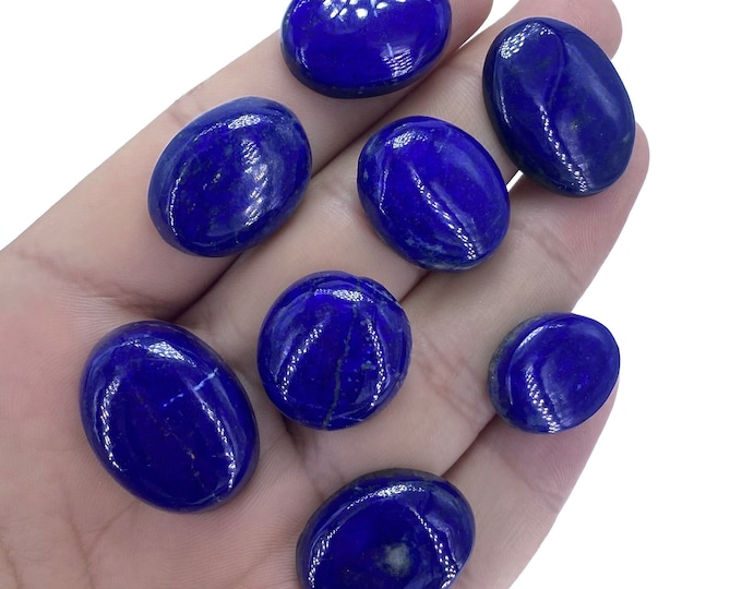 8 Pcs Beautiful Quality Lapis Lazuli Blue Clour Cabochons 50 Grams