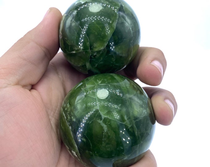 378 Grams Amazing Quality Green Jade Balls,Spheres