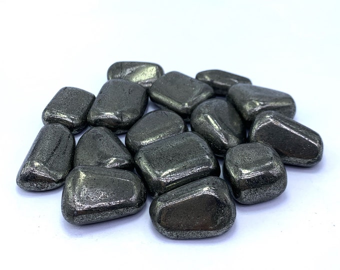 14 Pcs Best Quality Pyrite Tumbles -  Pyrite -  Pyrite Stone Tumbles -  Yellow Pyrite -  Pyrite Crystal Tumbles