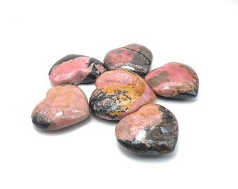 Pink Rhodonite Stone Hearts - Polished Crystals (704 Grams)