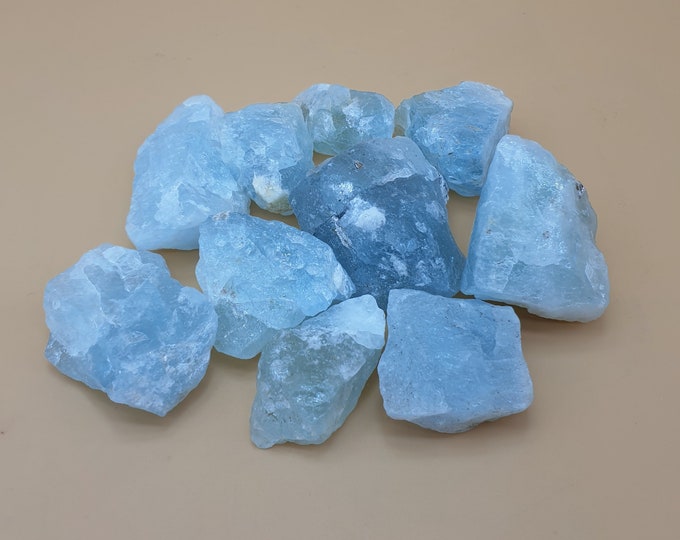 235 Grams Super Quality Blue Color Raw Aquamarine - Aquamarine Stone - Aquamarine Crystal - Blue Aquamarine  10 Pieces