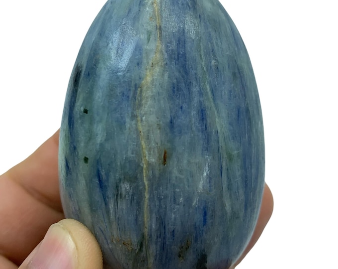 Blue Kyanite Egg: Polished Crystal Egg (74x48mm, 318g)