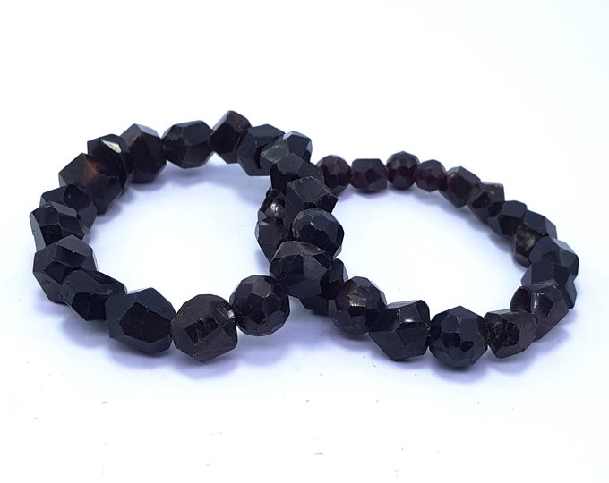 100 Grams Amazing Quality Polished Faceted Red Garnet Beads Bracelets - Garnet Crystals - Red Garnet.Garnet Faceted BeadsCrystals - 2 Pcs