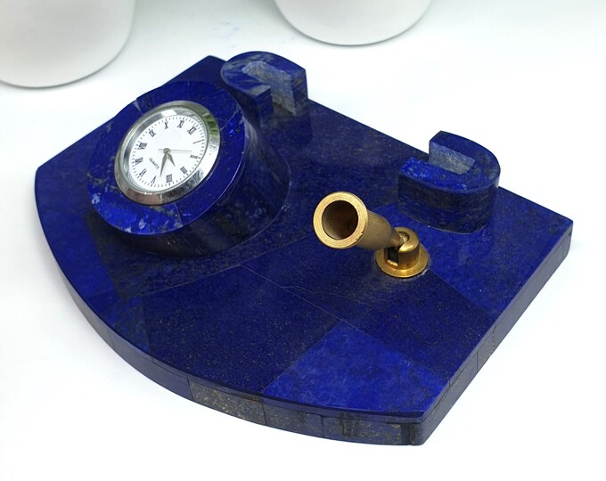 Lapis Lazuli Pen Holder - Lapis Lazuli Card Holder - Lapis  - Lapis Stone Pen Holder - Pen Holder - Lapis Lazuli,Lapis Stone,Healing Stone
