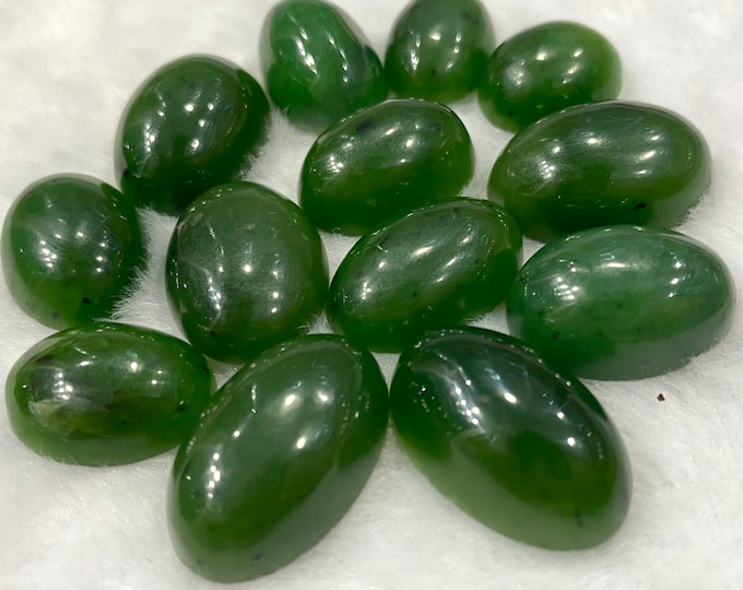 Green Nephrite Jade Cabs, Nephrite Jade Cabochons, Nephrite Cabochons, Nephrite Crystals, Healing Jade, Green Jade, Green Nephrite, 13 Pcs