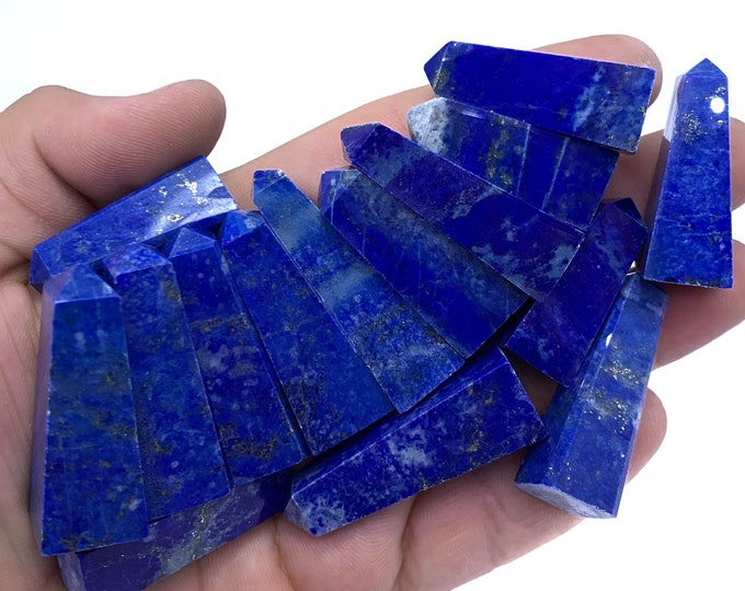 Great Quality Blue Color Lapis Lazuli Small Towers - Point - Lapis Stone - Lapis Obelisks - Lapis Towers - Lapis Tower Stone 15 Pieces