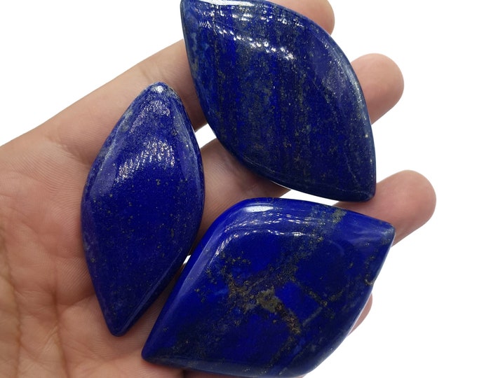 3 Pcs Lapis Lazuli Beautiful Cabochons, Lapis Lazuli Cabochons, Lapis Cabochons, Lazurite Cabochons, Lapis Stone Cabochon, Lapis Lazuli 136g