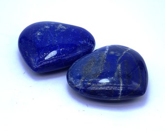 385 Grams Lapis Lazuli Hearts - LapisHearts - Lapis Hearts Stone - Lapis Stone - Lapis Lazuli Stone - Lapis Crystals,Healing Stone 2 Pcs