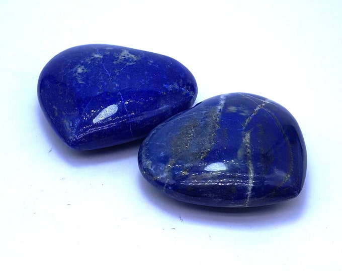 385 Grams Lapis Lazuli Hearts - LapisHearts - Lapis Hearts Stone - Lapis Stone - Lapis Lazuli Stone - Lapis Crystals,Healing Stone 2 Pcs