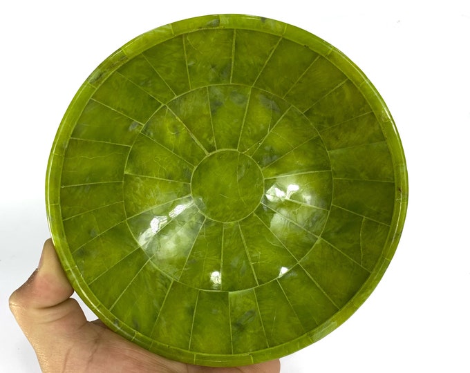390 Grams Top Yellowish Green Jade Bowl -  Jade Stone Bowl -  Green Jade Bowl -  Jade -  Jade Bowl -  Green Jade, Bowl, Jade Decoration Bowl