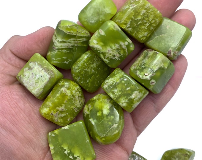 275g Best Quality Yellow Serpentine Tumbles, Yellow Serpentine Tumbles, Serpentine, Serpentine Stone, Serpentine Tumbles, Yellow Serpentine