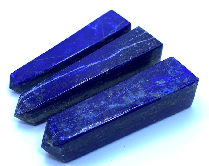 3 Pcs Beautiful Quality Blue Lapis Lazuli Towers - Obelisks Lapis Towers - Lapis Lazuli Obelisks - Lapis Crystals 265 Grams