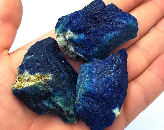 Top Quality Blue Color Fluorscent  Sodalite Raw Crystals  - Blue Sodalite - Sodalite Crystals 115 Grams