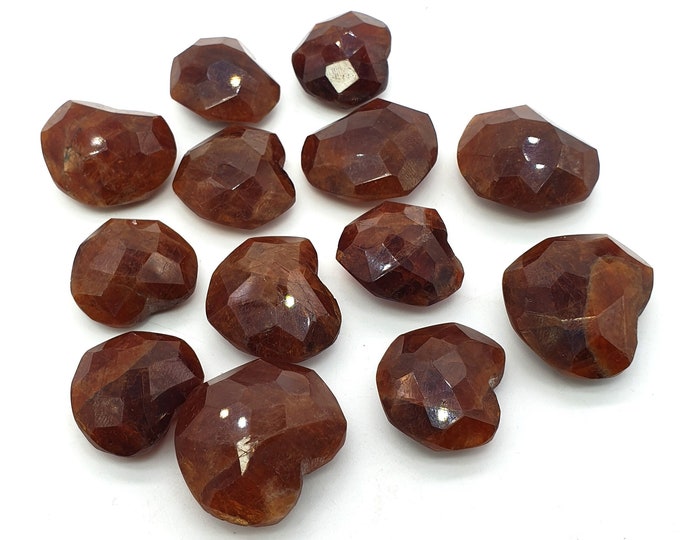 720 Carats Red Color Faceted Spessartine Garnet Hearts, Garnet Hearts, Garnet Stone Hearts, Spessartine Garnet Hearts, Spessartine Garnet