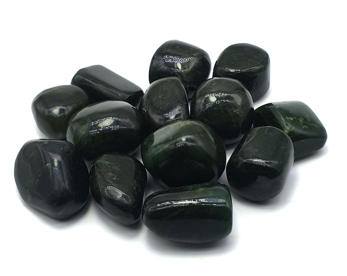 Dark Green Color Beautiful Nephrite Jade Tumbles 545 Grams