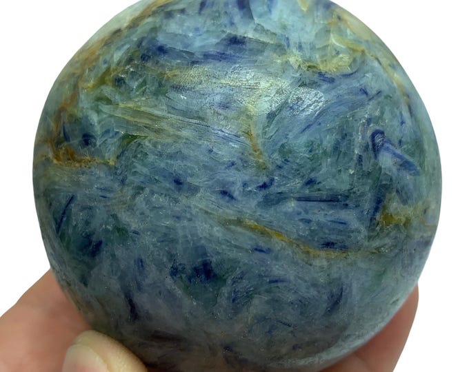 Blue Kyanite Sphere: Polished Crystal Ball (66mm, 535g)