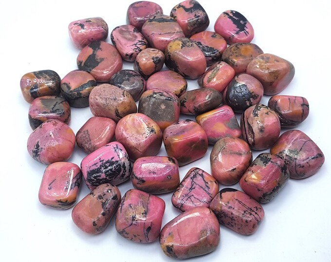 Pink Color Rhodonite Stone Tumbled