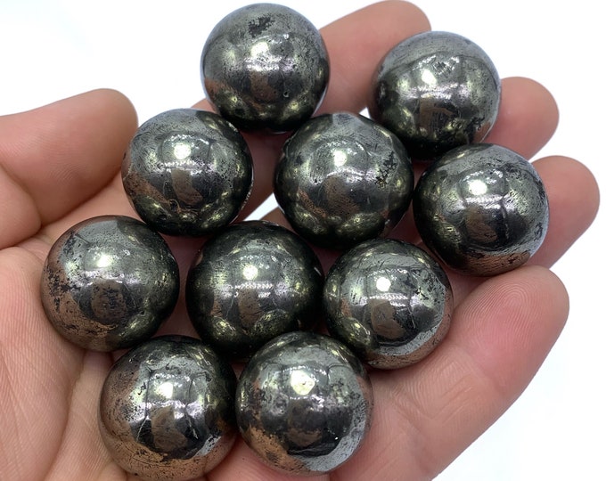 10 Pcs Great Quality Pyrite Medium Size Ball/Spheres, Pyrite, Pyrite Stone Spheres, Yellow Pyrite, Pyrite Crystal, Pyrite Sphere/Balls