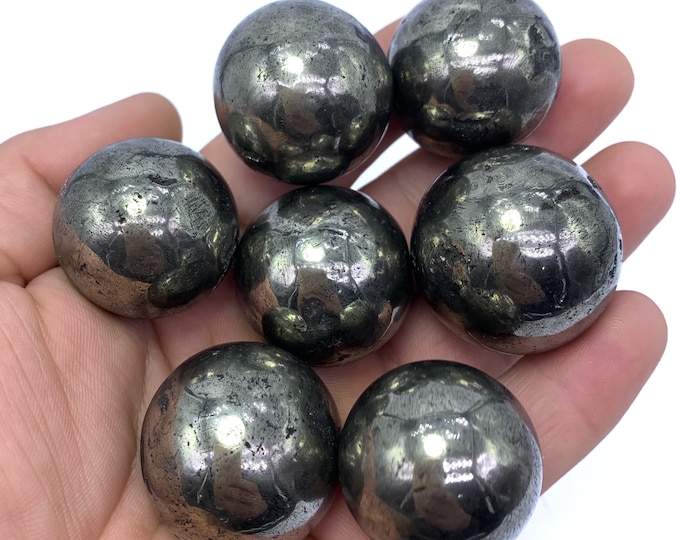 7 Pcs Best Quality Pyrite Large Size Ball/Spheres, Pyrite, Pyrite Stone Spheres, Yellow Pyrite, Pyrite Crystal, Pyrite Sphere/Balls